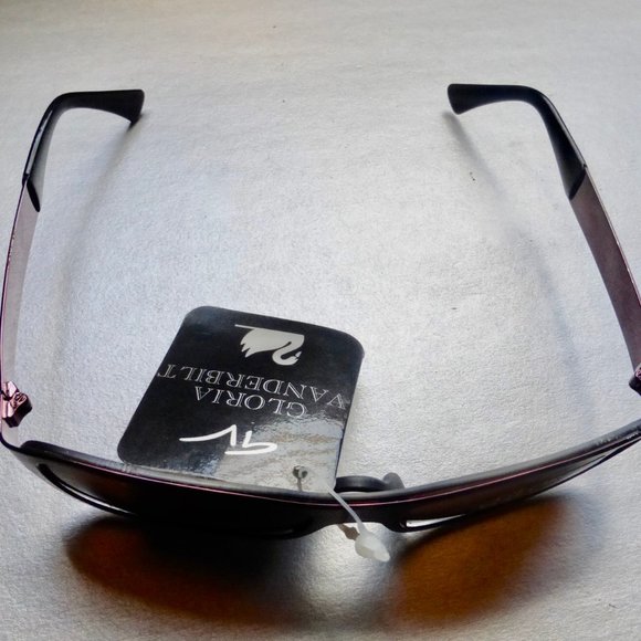 Gloria Vanderbilt Purple Metal Sunglasses Eyewear - Picture 3 of 16